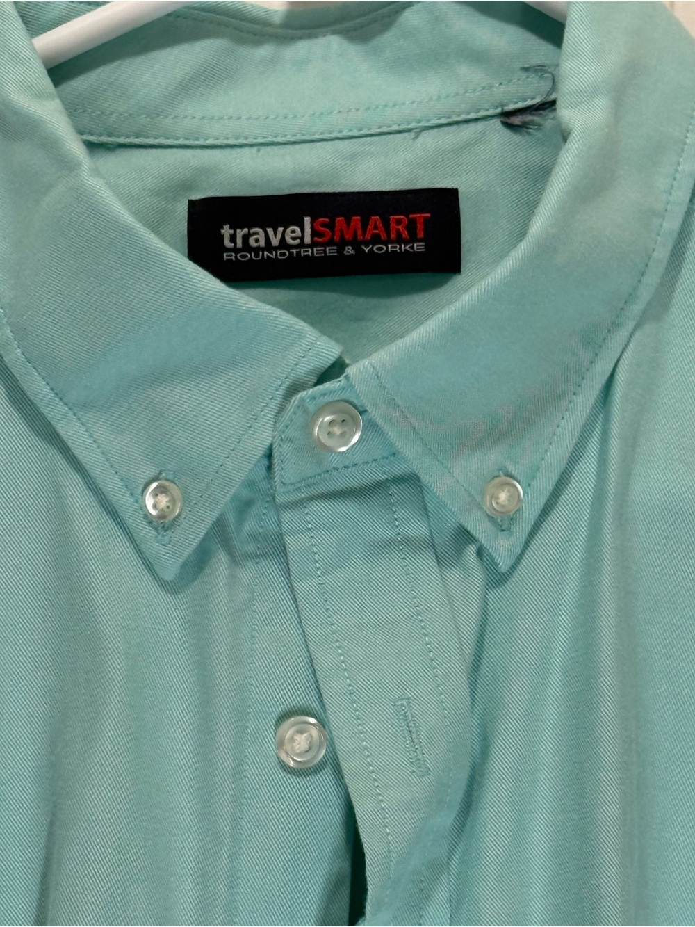 Roundtree & Yorke TravelSMART Light Mint Button-Down Shirt